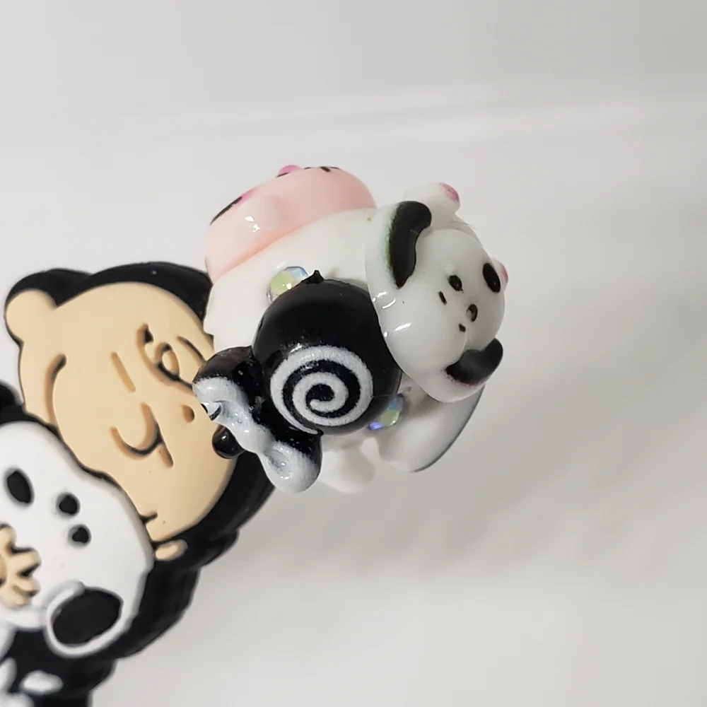 Handmade Rhinestone 3D Snoopy Charlie Brown Lucy Beaded Silicone Focal Bead Pen